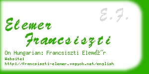 elemer francsiszti business card